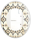 Abstract Retro Geometrical Design VII - Modern Round or Oval Wall Mirror - Wave
