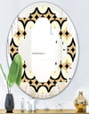 Abstract Retro Geometrical Design VII - Modern Round or Oval Wall Mirror - Quatrefoil