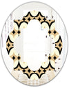 Abstract Retro Geometrical Design VII - Modern Round or Oval Wall Mirror - Quatrefoil