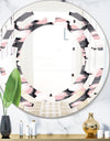 Paint brush strokes pattern - Modern Round or Oval Wall Mirror - Space