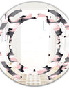 Paint brush strokes pattern - Modern Round or Oval Wall Mirror - Space