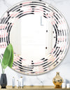 Paint brush strokes pattern - Modern Round or Oval Wall Mirror - Wave