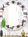 Paint brush strokes pattern - Modern Round or Oval Wall Mirror - Leaves