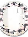 Paint brush strokes pattern - Modern Round or Oval Wall Mirror - Leaves
