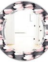Paint brush strokes pattern - Modern Round or Oval Wall Mirror - Triple C