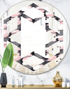 Paint brush strokes pattern - Modern Round or Oval Wall Mirror - Hexagon Star