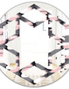 Paint brush strokes pattern - Modern Round or Oval Wall Mirror - Hexagon Star