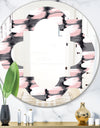 Paint brush strokes pattern - Modern Round or Oval Wall Mirror - Quatrefoil
