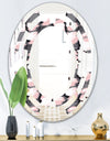 Paint brush strokes pattern - Modern Round or Oval Wall Mirror - Space