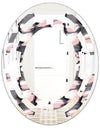 Paint brush strokes pattern - Modern Round or Oval Wall Mirror - Space