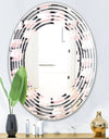 Paint brush strokes pattern - Modern Round or Oval Wall Mirror - Wave