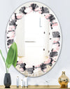 Paint brush strokes pattern - Modern Round or Oval Wall Mirror - Leaves