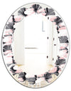 Paint brush strokes pattern - Modern Round or Oval Wall Mirror - Leaves
