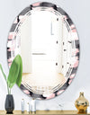 Paint brush strokes pattern - Modern Round or Oval Wall Mirror - Triple C