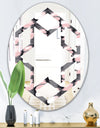 Paint brush strokes pattern - Modern Round or Oval Wall Mirror - Hexagon Star