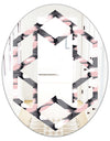 Paint brush strokes pattern - Modern Round or Oval Wall Mirror - Hexagon Star