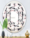 Paint brush strokes pattern - Modern Round or Oval Wall Mirror - Whirl