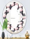 Paint brush strokes pattern - Modern Round or Oval Wall Mirror - Quatrefoil