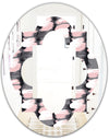 Paint brush strokes pattern - Modern Round or Oval Wall Mirror - Quatrefoil