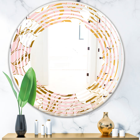 Golden Marble II - Modern Round or Oval Wall Mirror - Wave