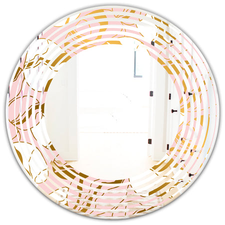 Golden Marble II - Modern Round or Oval Wall Mirror - Wave