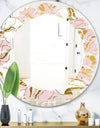 Golden Marble II - Modern Round or Oval Wall Mirror - Leaves