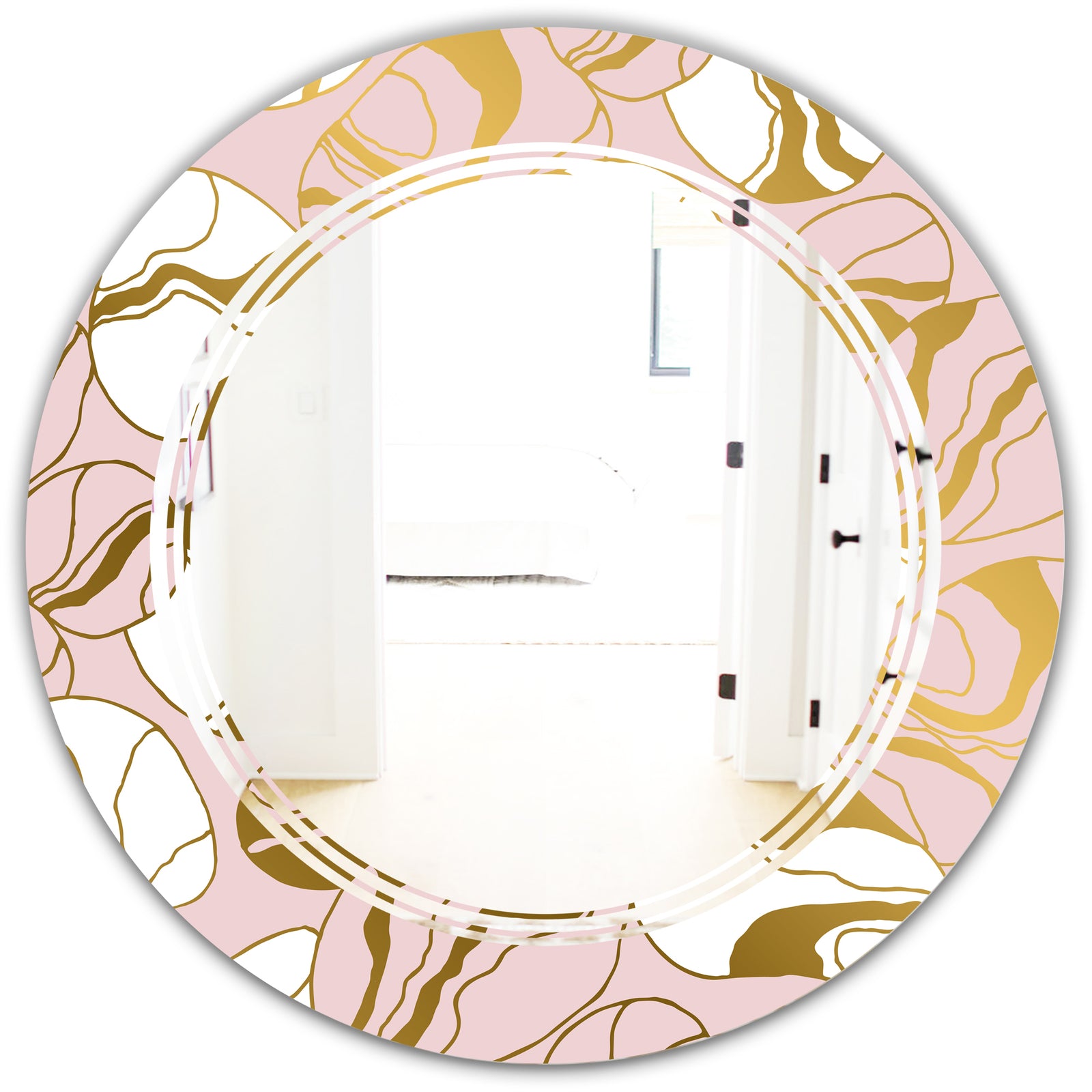 Golden Marble II - Modern Round or Oval Wall Mirror - Triple C