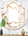 Golden Marble II - Modern Round or Oval Wall Mirror - Hexagon Star