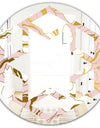 Golden Marble II - Modern Round or Oval Wall Mirror - Hexagon Star