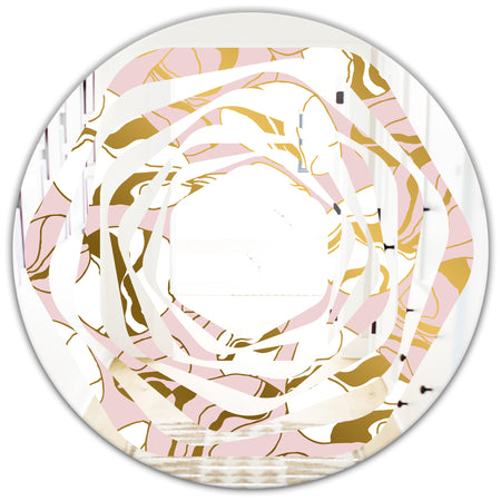 Golden Marble II - Modern Round or Oval Wall Mirror - Whirl