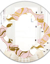Golden Marble II - Modern Round or Oval Wall Mirror - Quatrefoil