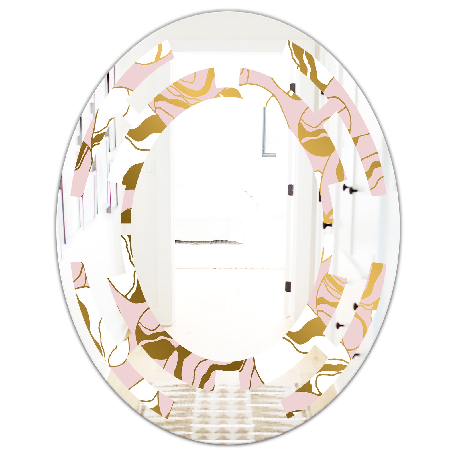 Golden Marble II - Modern Round or Oval Wall Mirror - Space