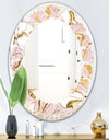 Golden Marble II - Modern Round or Oval Wall Mirror - Leaves