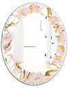 Golden Marble II - Modern Round or Oval Wall Mirror - Leaves