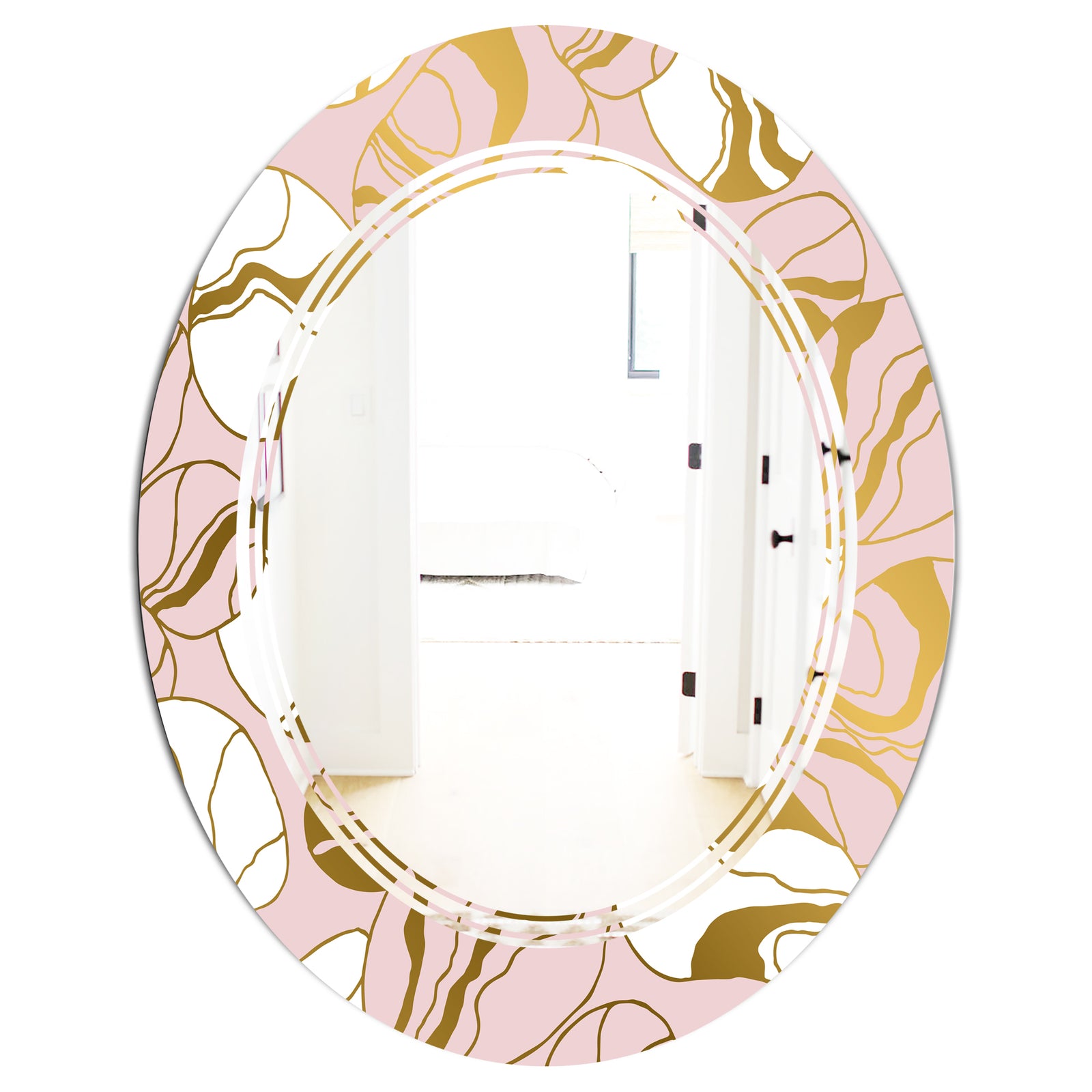 Golden Marble II - Modern Round or Oval Wall Mirror - Triple C