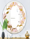 Golden Marble II - Modern Round or Oval Wall Mirror - Quatrefoil
