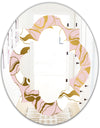 Golden Marble II - Modern Round or Oval Wall Mirror - Quatrefoil