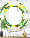 Tropical Gold Luxury Pattern II - Modern Round or Oval Wall Mirror - Space