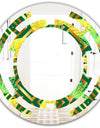 Tropical Gold Luxury Pattern II - Modern Round or Oval Wall Mirror - Space