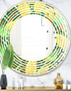 Tropical Gold Luxury Pattern II - Modern Round or Oval Wall Mirror - Wave