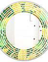 Tropical Gold Luxury Pattern II - Modern Round or Oval Wall Mirror - Wave