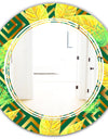 Tropical Gold Luxury Pattern II - Modern Round or Oval Wall Mirror - Triple C