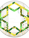 Tropical Gold Luxury Pattern II - Modern Round or Oval Wall Mirror - Hexagon Star