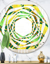 Tropical Gold Luxury Pattern II - Modern Round or Oval Wall Mirror - Whirl