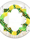 Tropical Gold Luxury Pattern II - Modern Round or Oval Wall Mirror - Quatrefoil