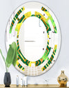 Tropical Gold Luxury Pattern II - Modern Round or Oval Wall Mirror - Space