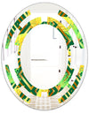 Tropical Gold Luxury Pattern II - Modern Round or Oval Wall Mirror - Space