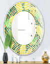 Tropical Gold Luxury Pattern II - Modern Round or Oval Wall Mirror - Wave