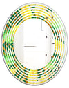 Tropical Gold Luxury Pattern II - Modern Round or Oval Wall Mirror - Wave