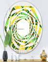 Tropical Gold Luxury Pattern II - Modern Round or Oval Wall Mirror - Whirl